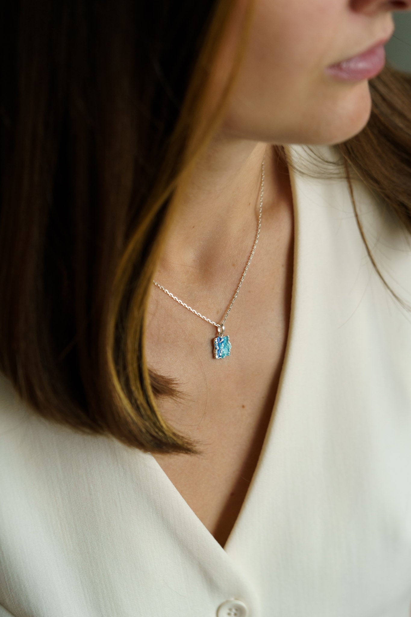 Pendant "Wave" blue (8х10 mm)