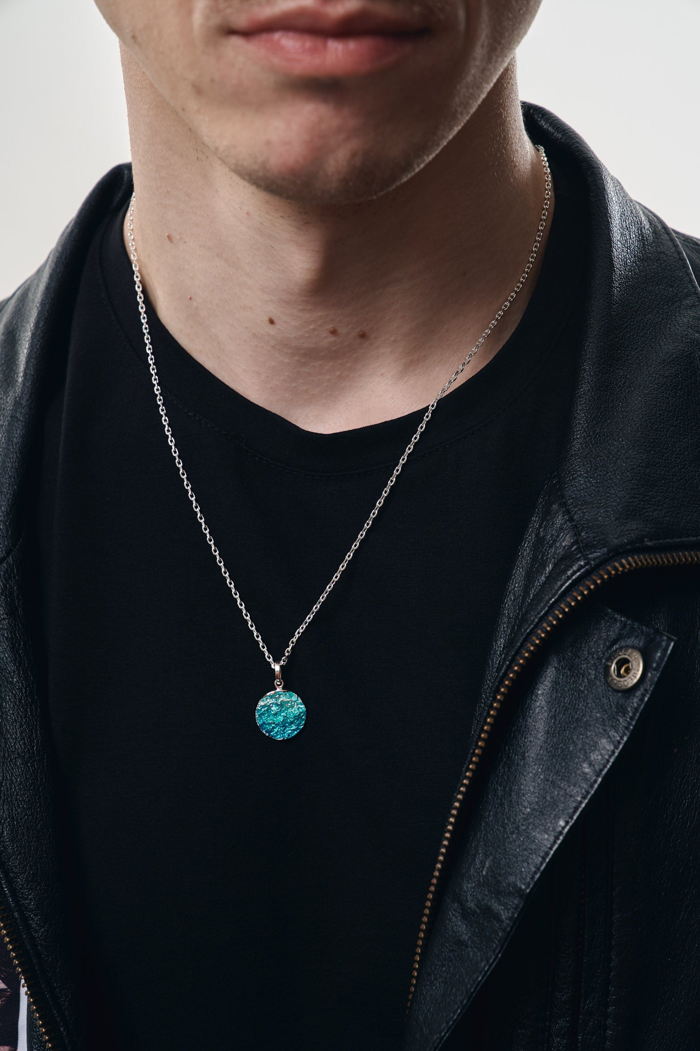 Pendant-disc "Wave" (15 mm) emerald