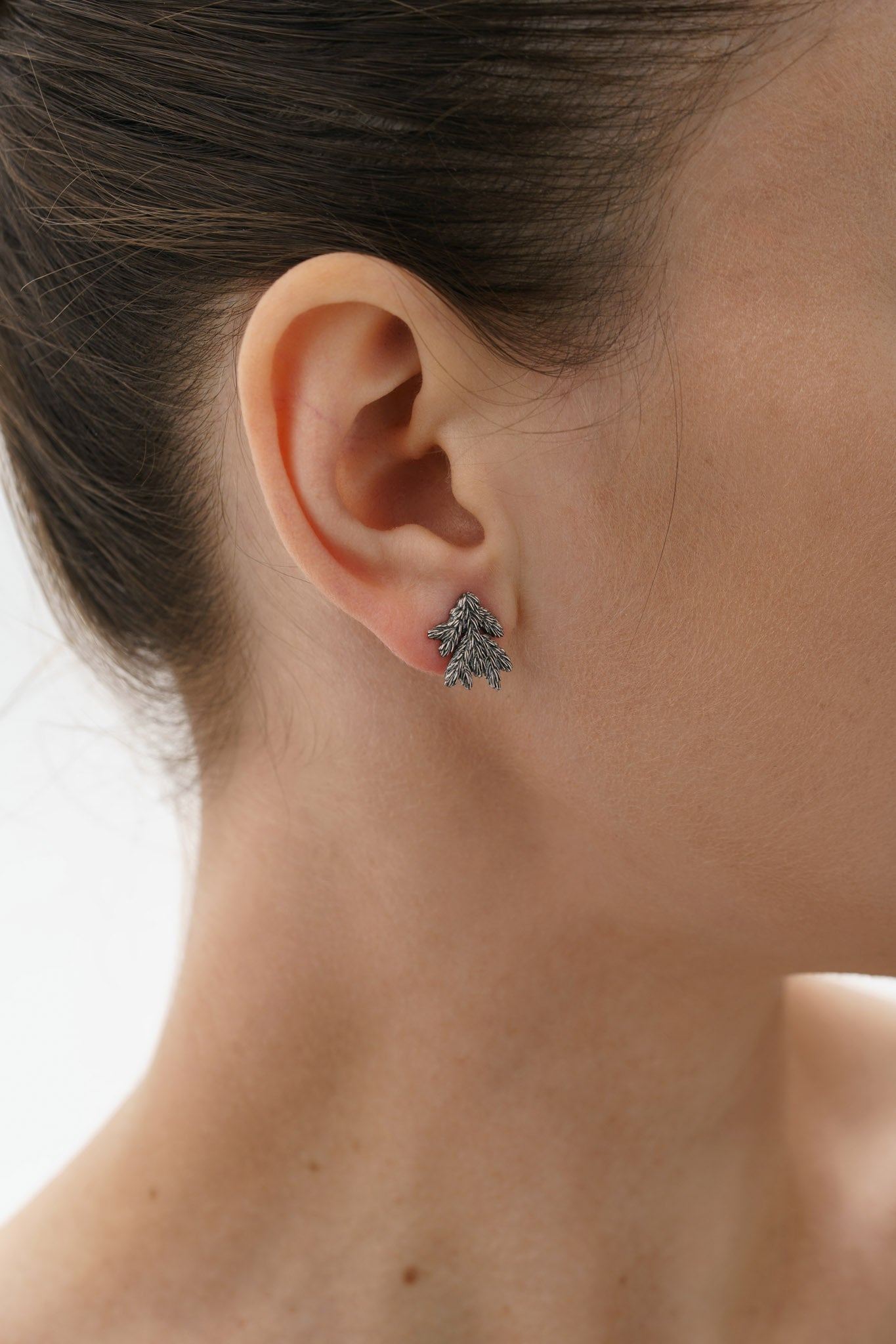 Earrings “Spruce Branch” blackened