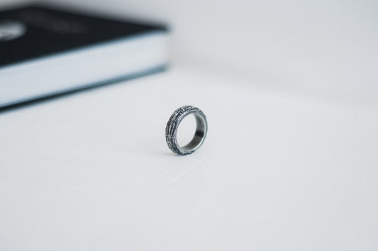 Ring "Beech bark"  blackened