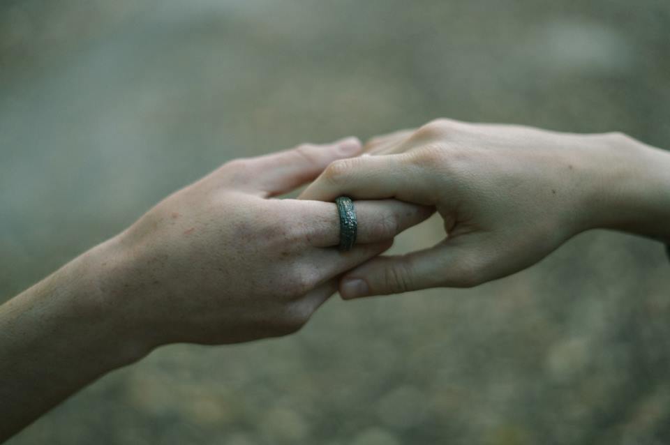 Ring "Beech bark" blackened
