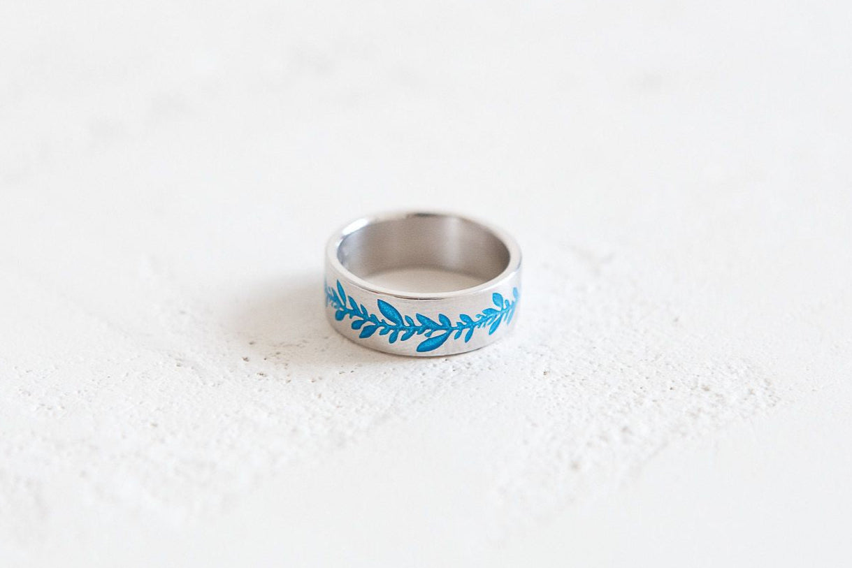 Ring "Branch" (7 mm) with enamel (different colors to choose from)
