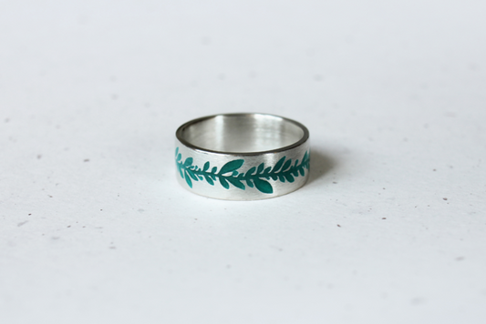 Ring "Branch" (7 mm) with enamel (different colors to choose from)