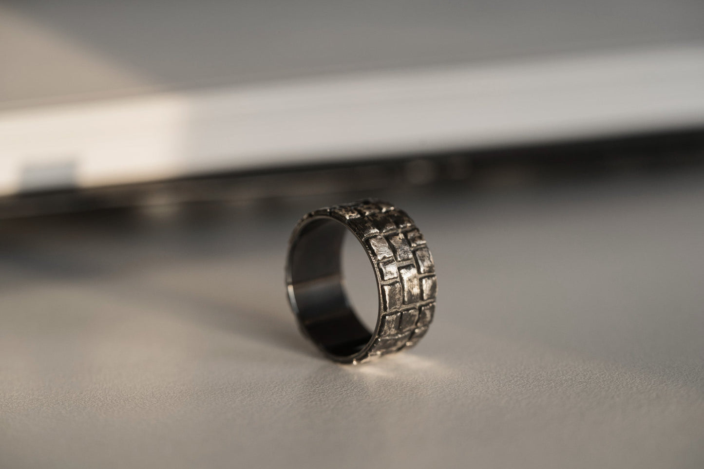 Ring "Cobblestone" blackened (10 mm)