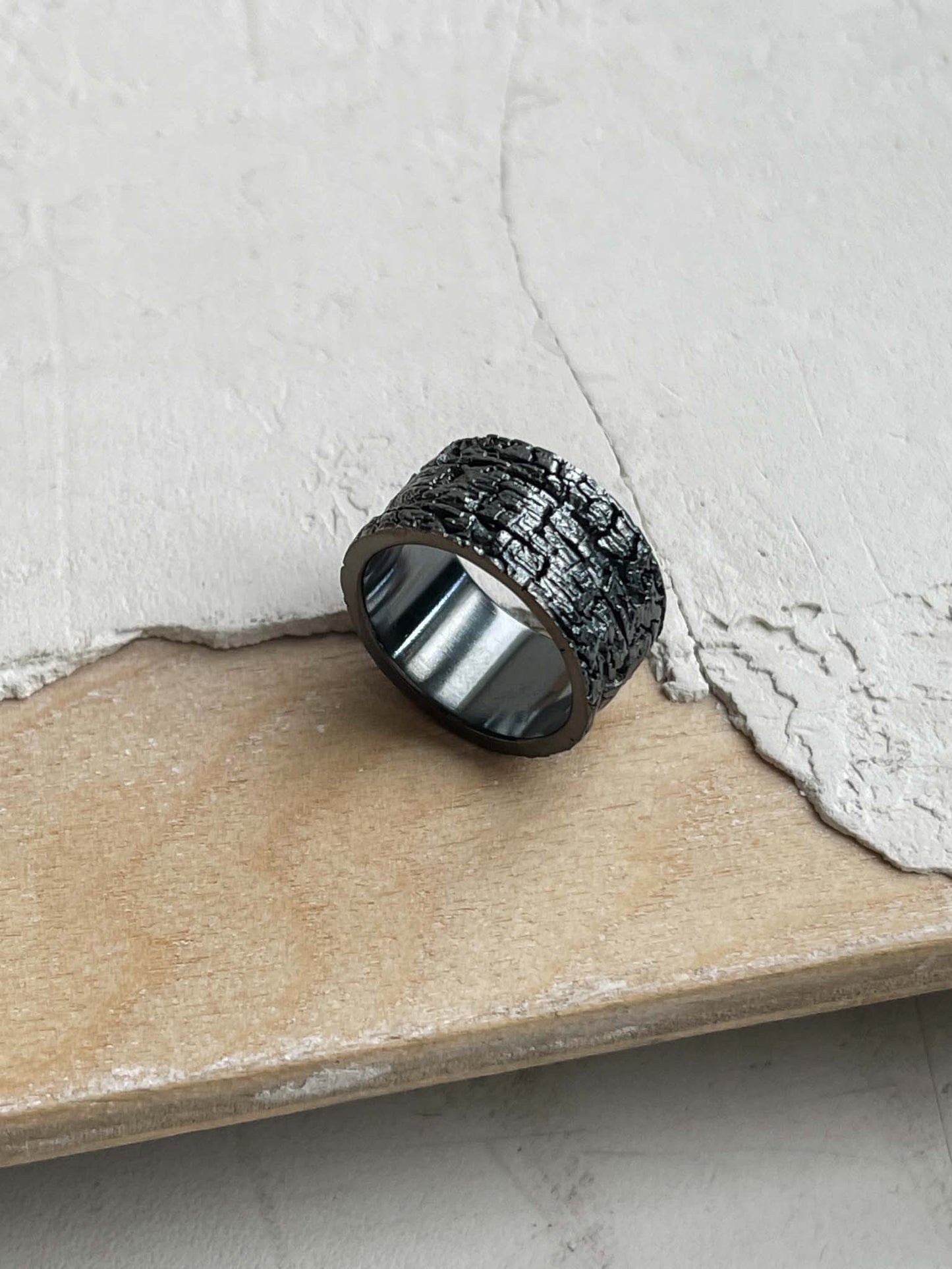 Ring "Charcoal"  blackened (10 mm)