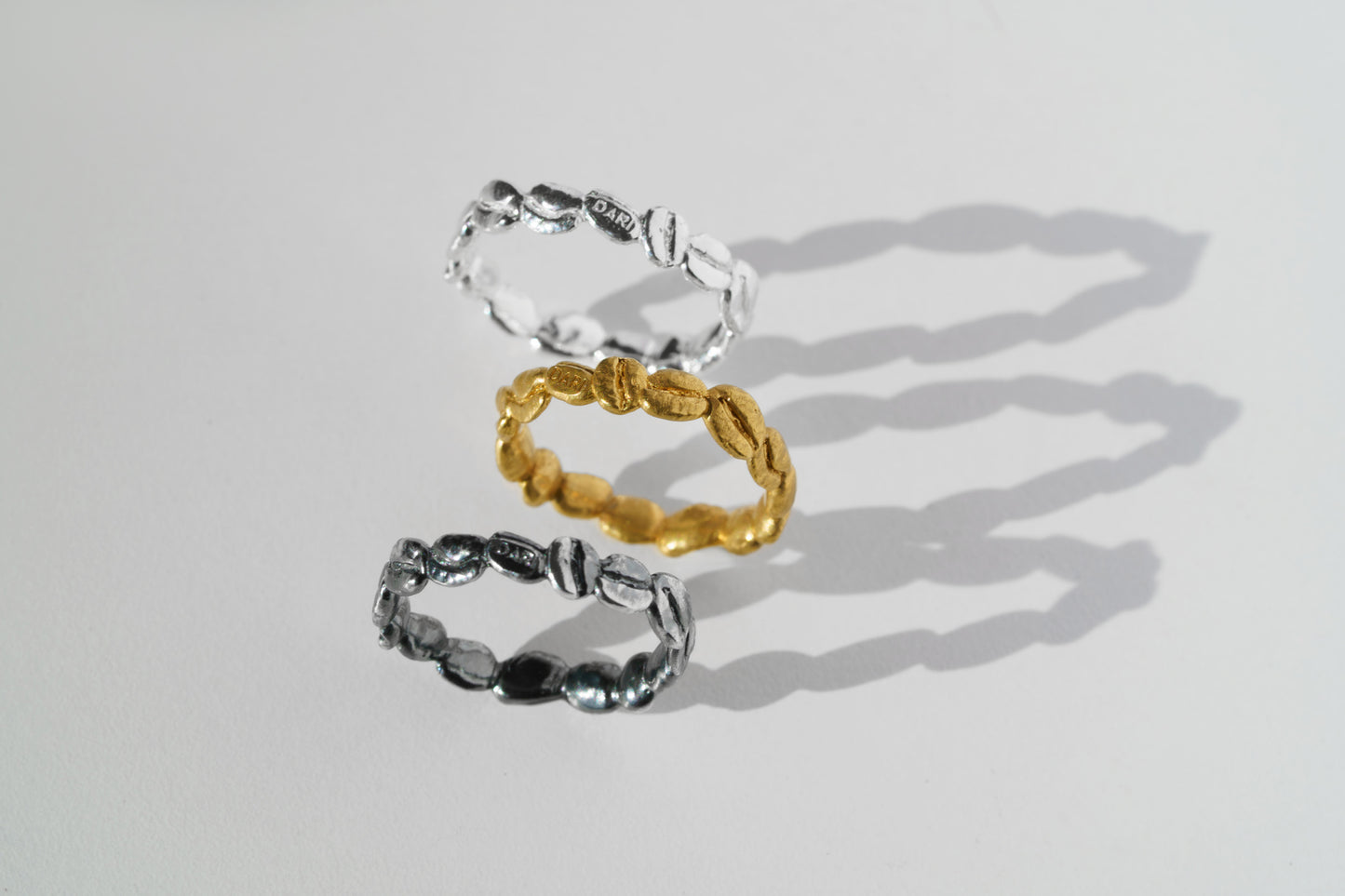 Ring "Coffee beans" (4 mm) blackened