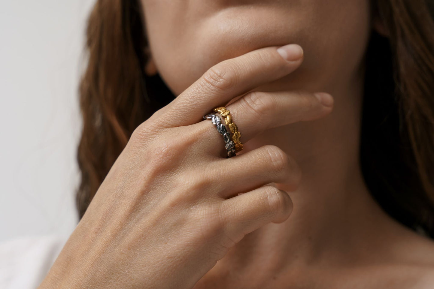 Ring "Coffee beans" (4 mm) blackened