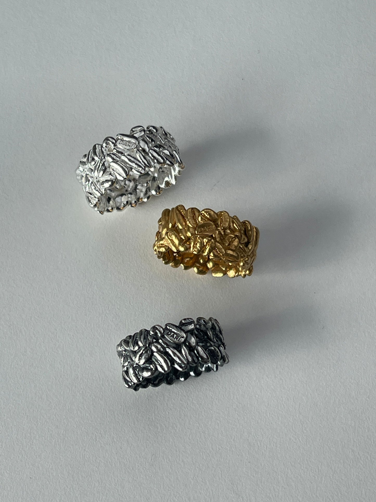 Ring "Coffee beans" (9 mm) blackened