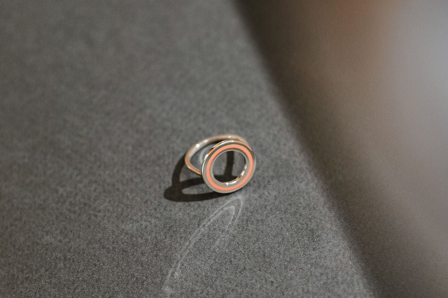 Ring "Cyclicity" with beige enamel