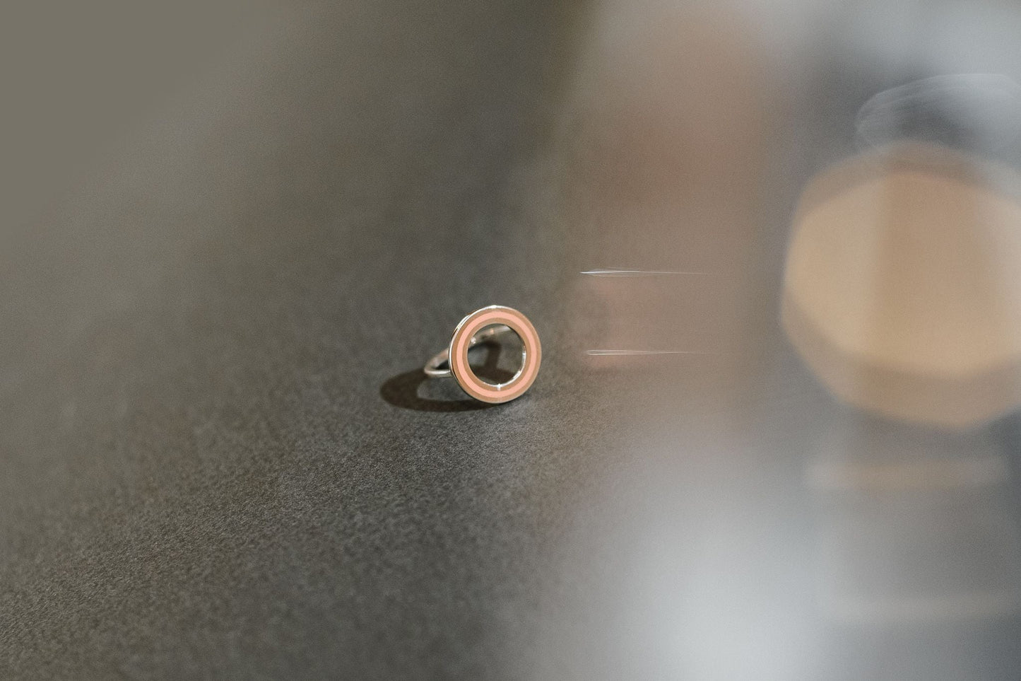 Ring "Cyclicity" with beige enamel