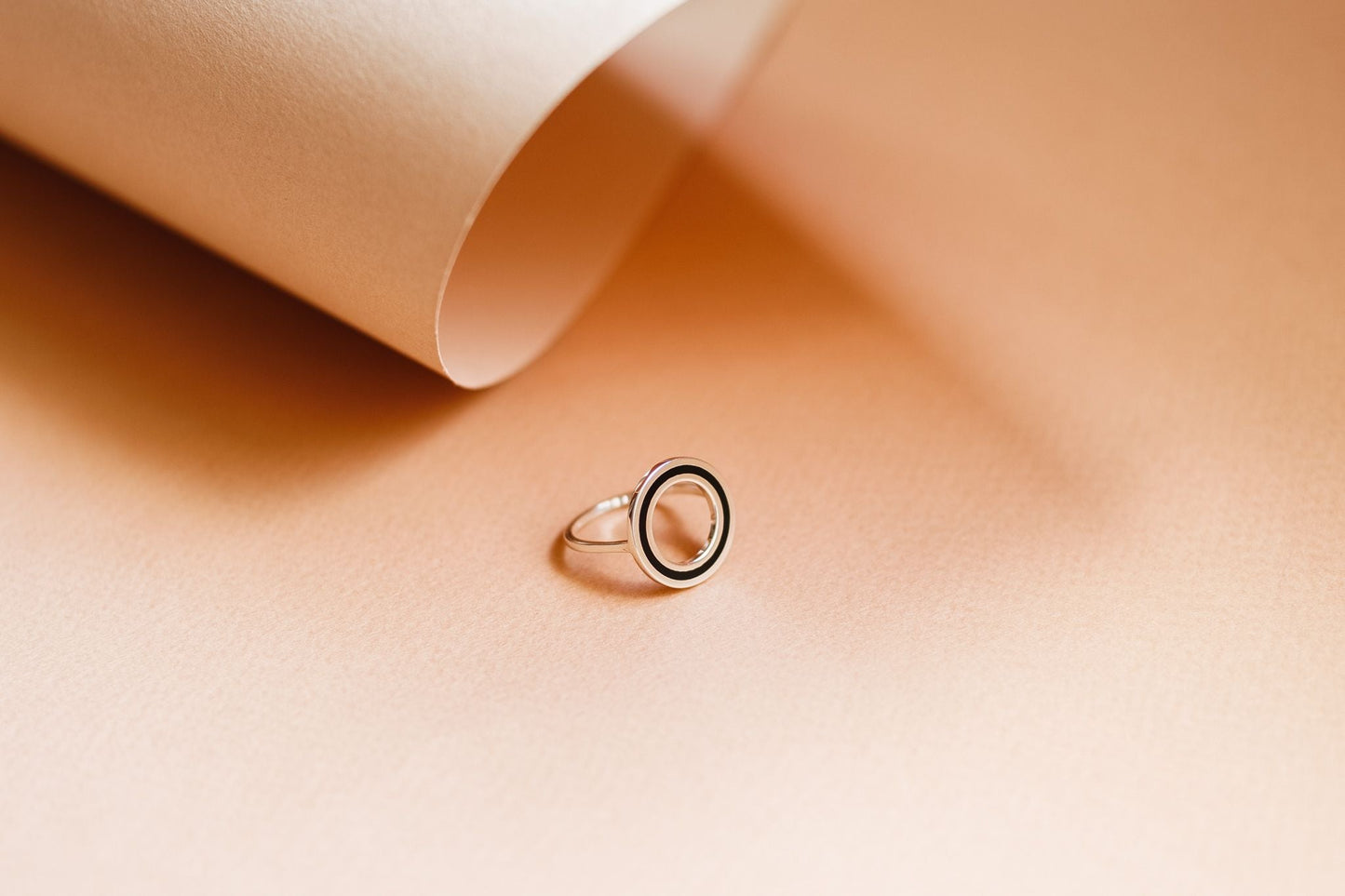 Ring "Cyclicity" with black enamel