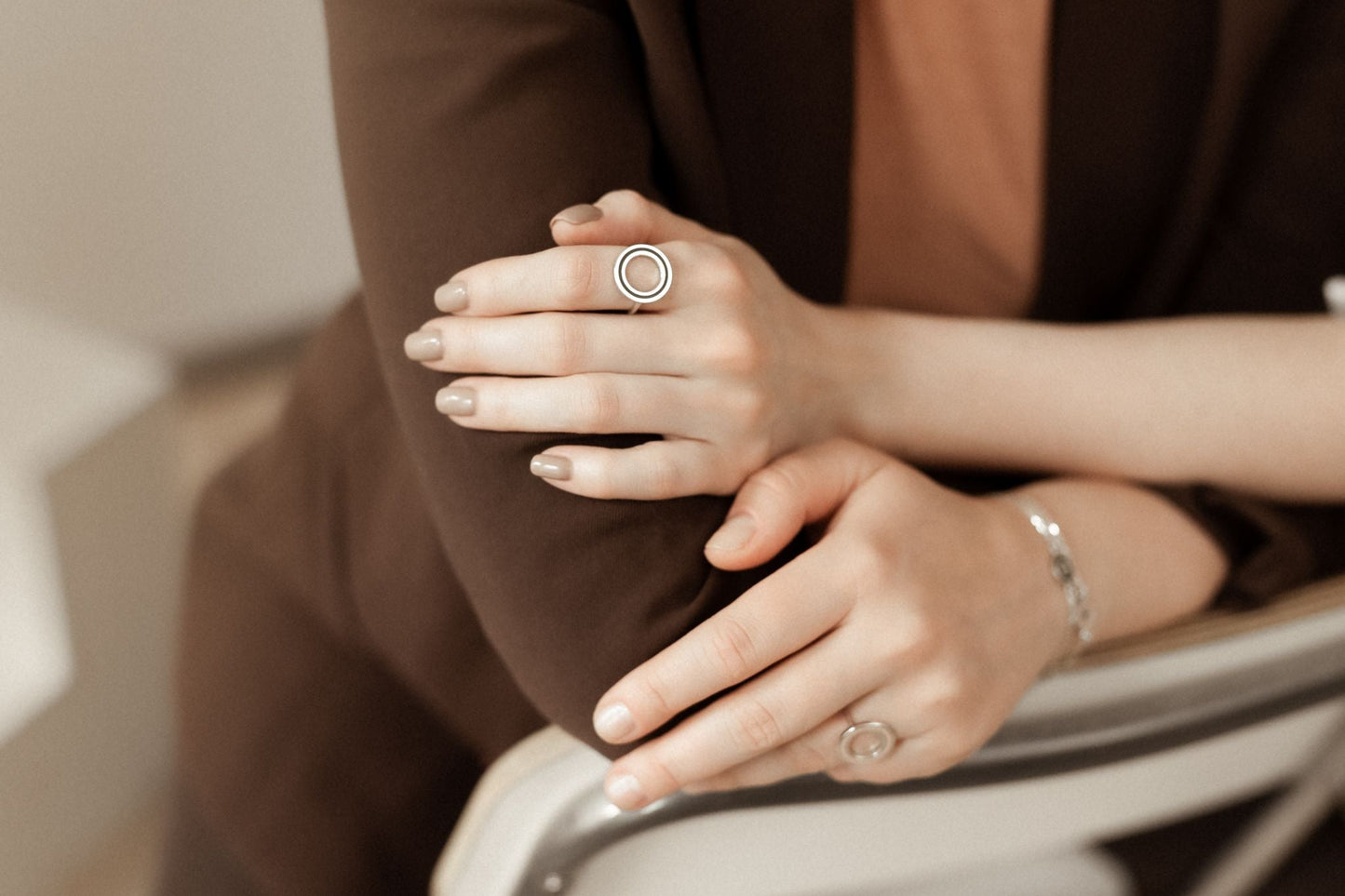 Ring "Cyclicity" with black enamel