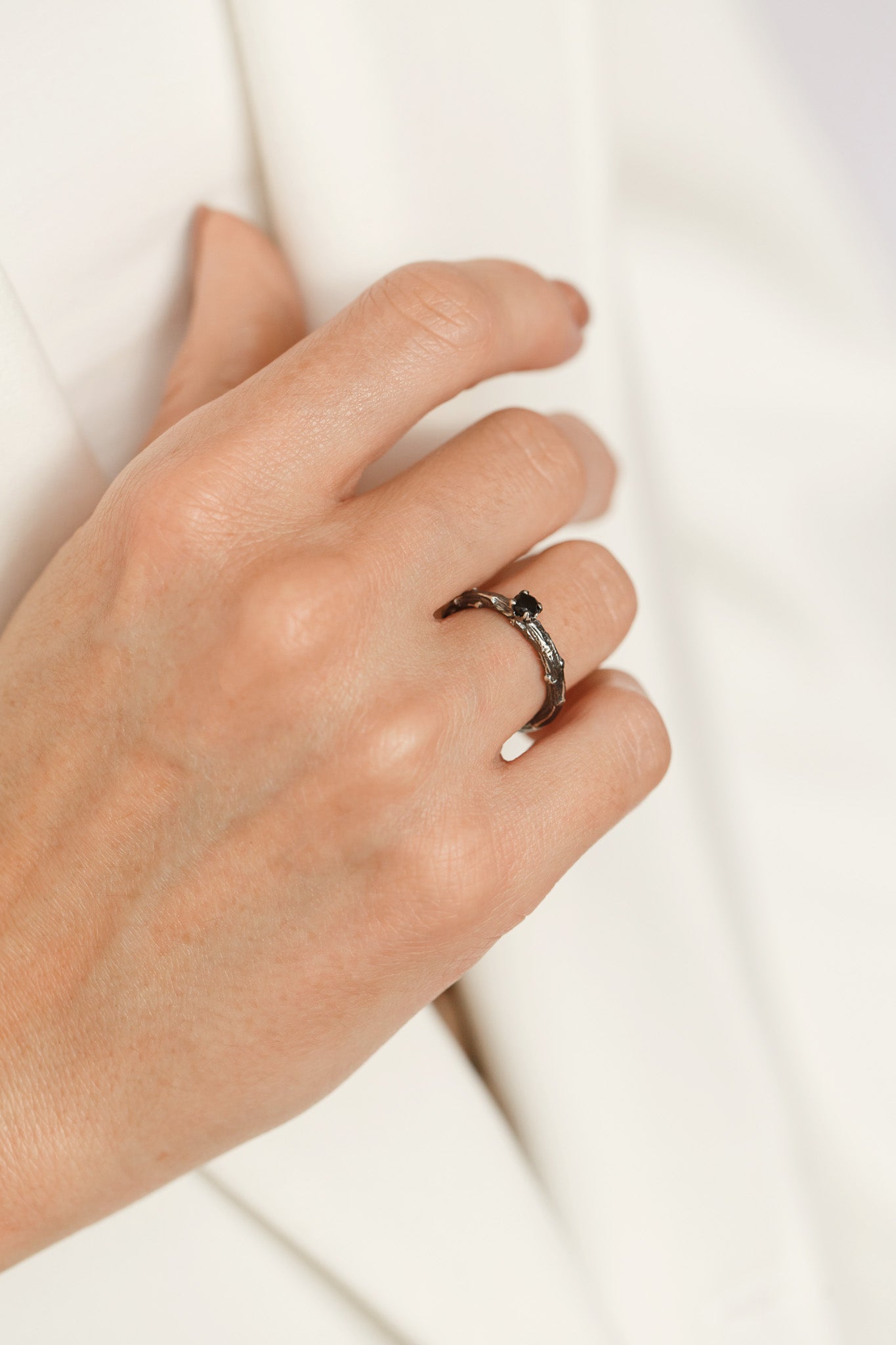 Ring "Dark vine" (gemstone 3,5 mm)