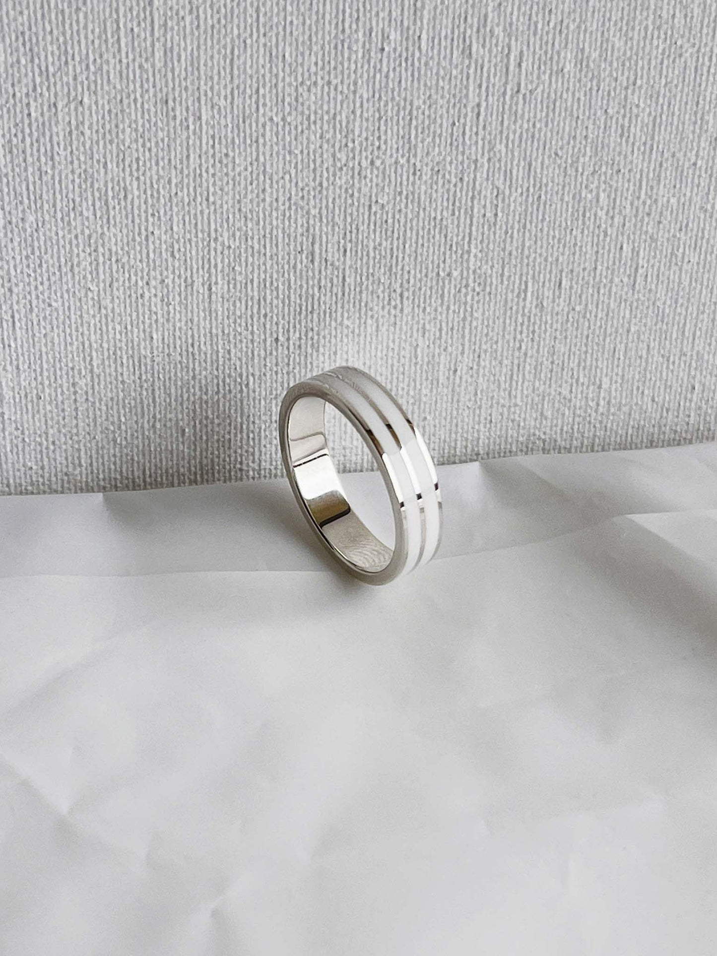 Ring "Double Stripe" (5 mm) with enamel (different colors to choose from)