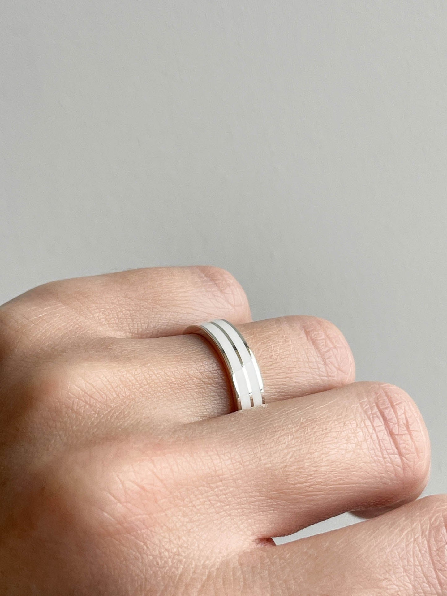 Ring "Double Stripe" (5 mm) with enamel
