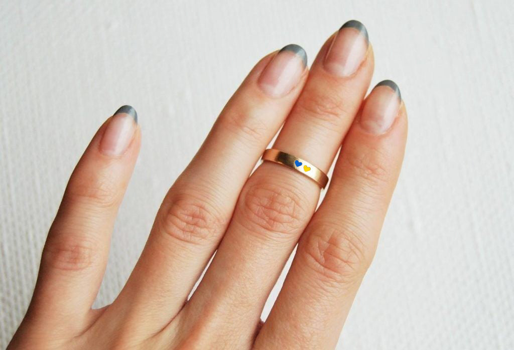 Engagement ring "Favorite Country" (4 mm) two hearts