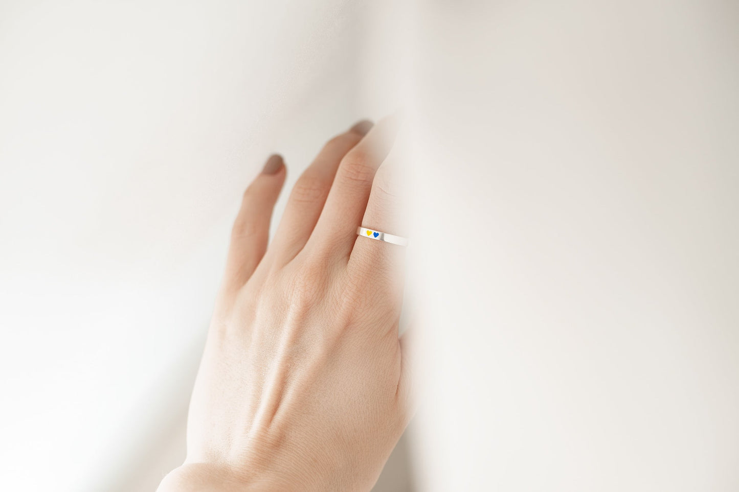 Engagement ring "Favorite Country" (4 mm) two hearts