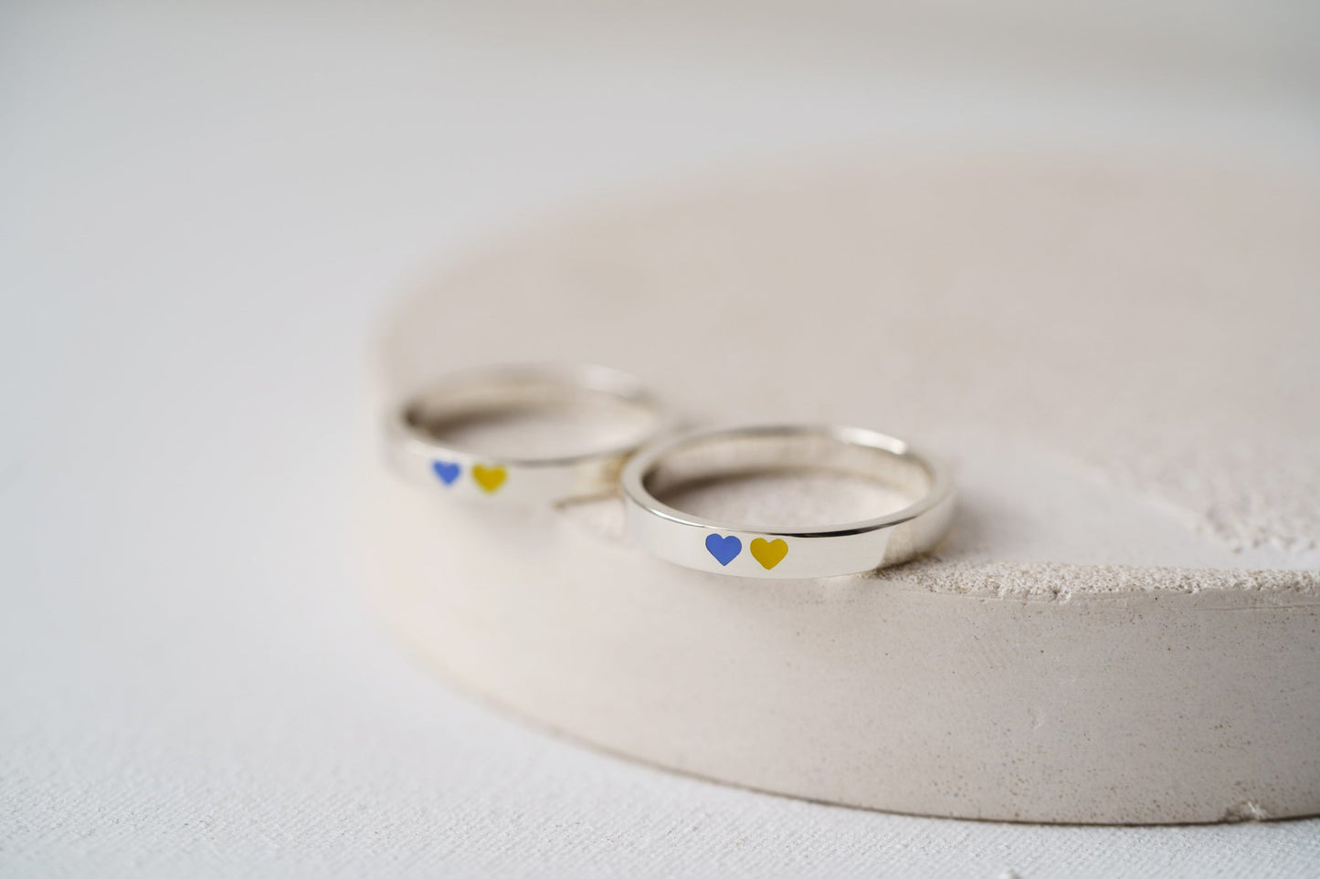 Engagement ring "Favorite Country" (4 mm) two hearts