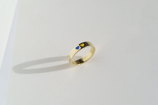 Ring "Favorite Country" (4 mm) two hearts