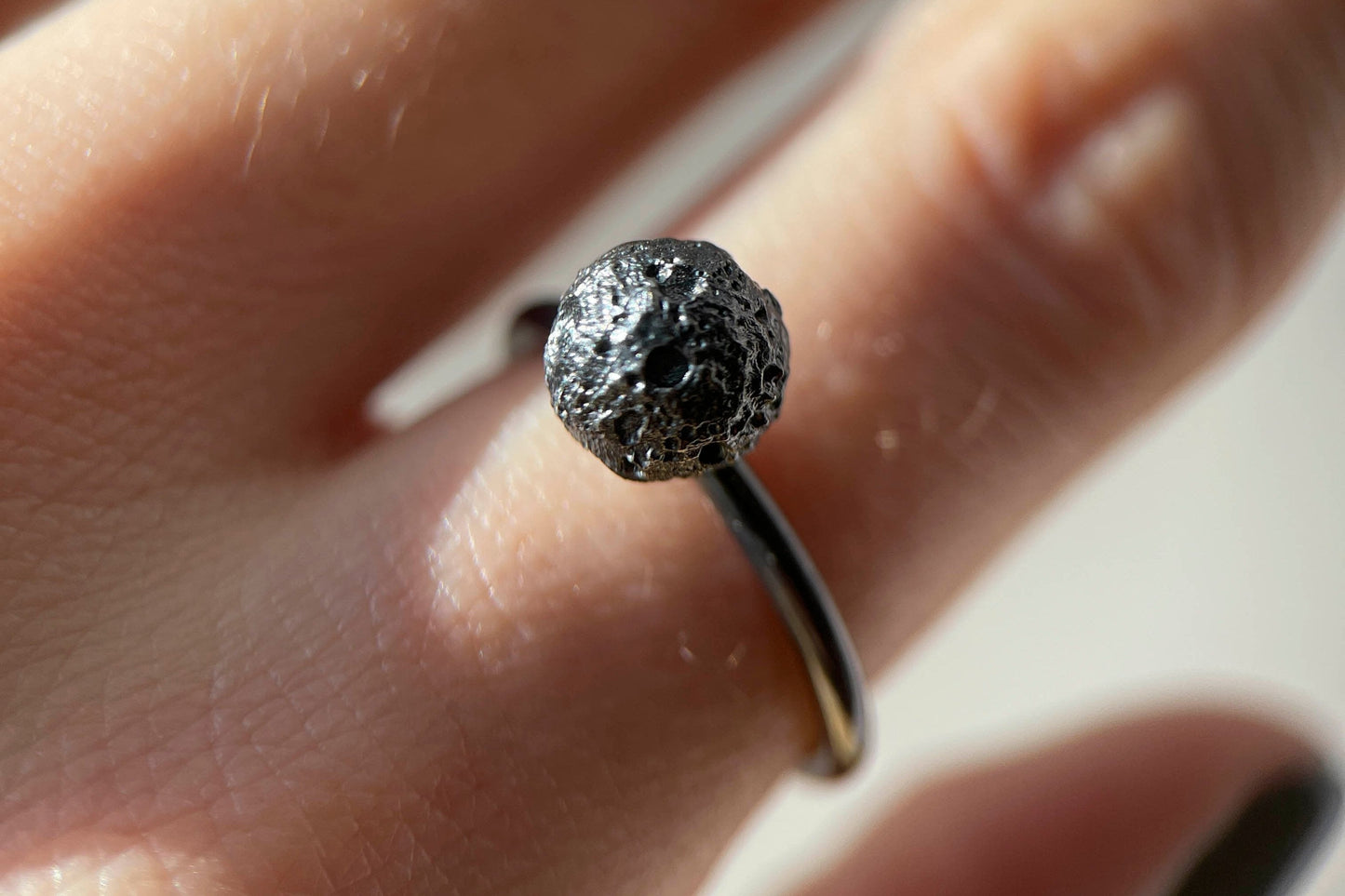 Ring "Full moon" blackened