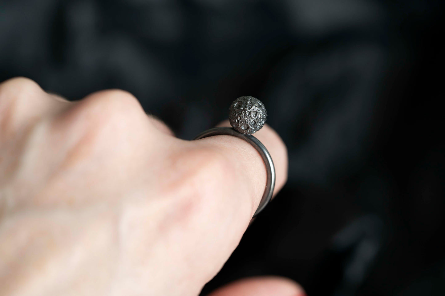 Ring "Full moon" blackened