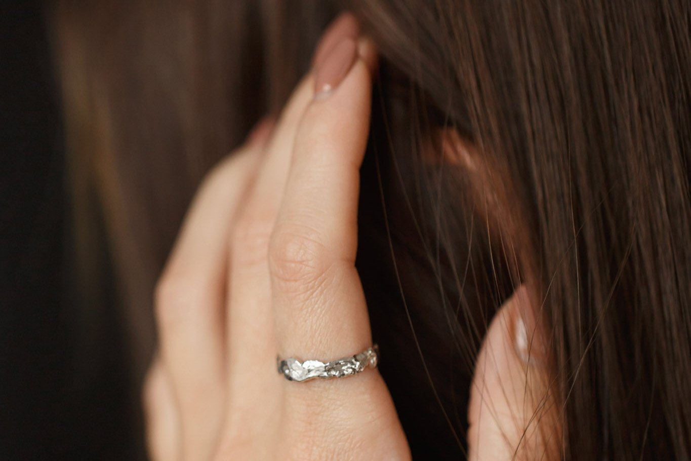 Wedding ring "Light Asteroid" (3 mm)