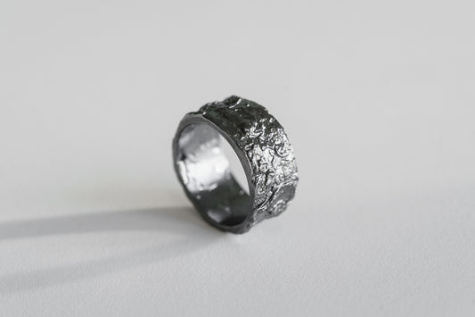 Ring "Oak bark" blackened (10 mm)
