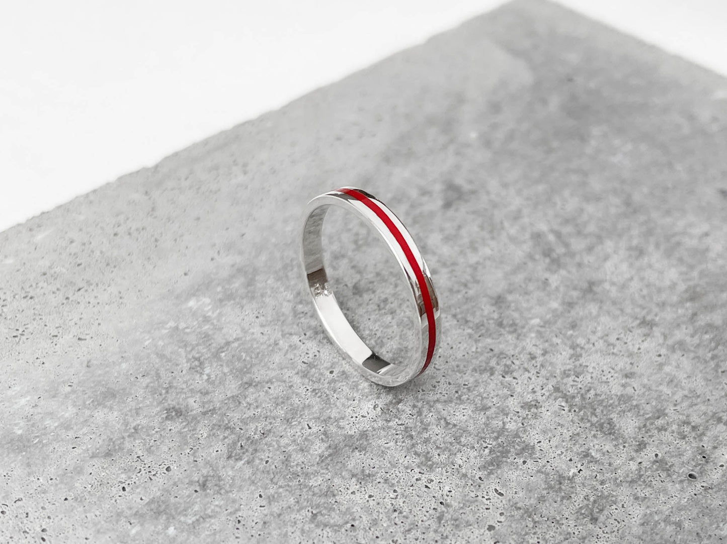 Ring "Stripe" (3 mm) with enamel