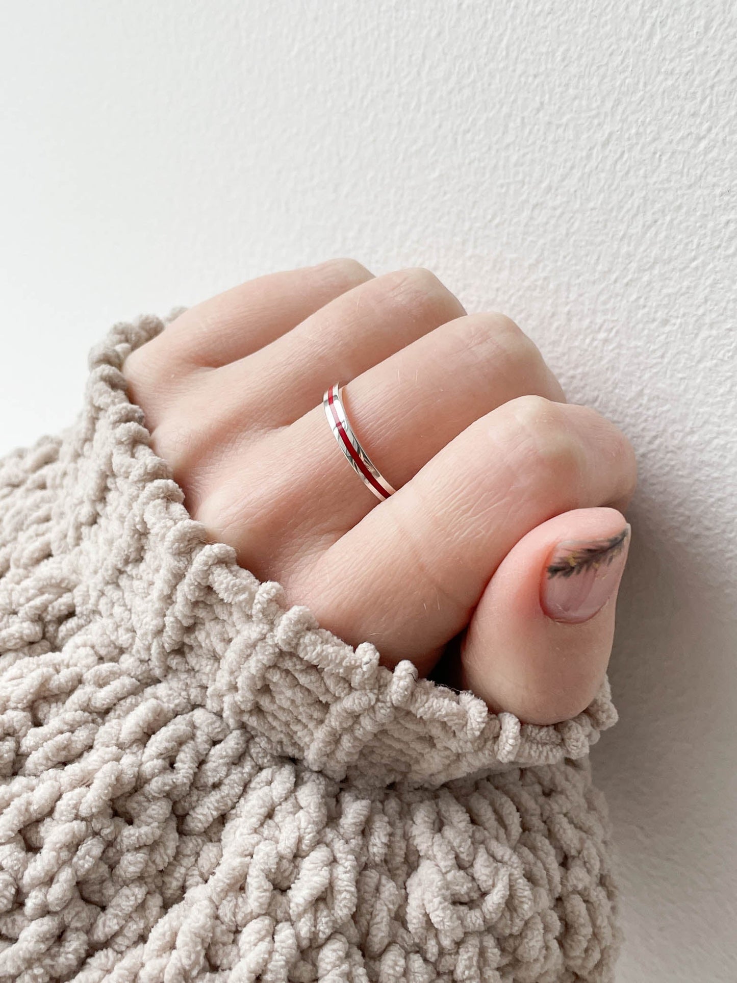 Ring "Stripe" (3 mm) with enamel