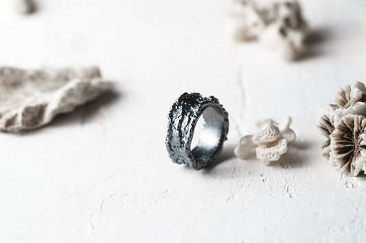 Ring "Reefs" (10 mm) blackened