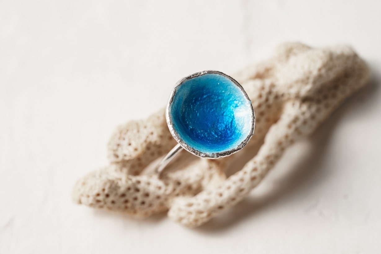 Ring "Sea" blue (16 mm)