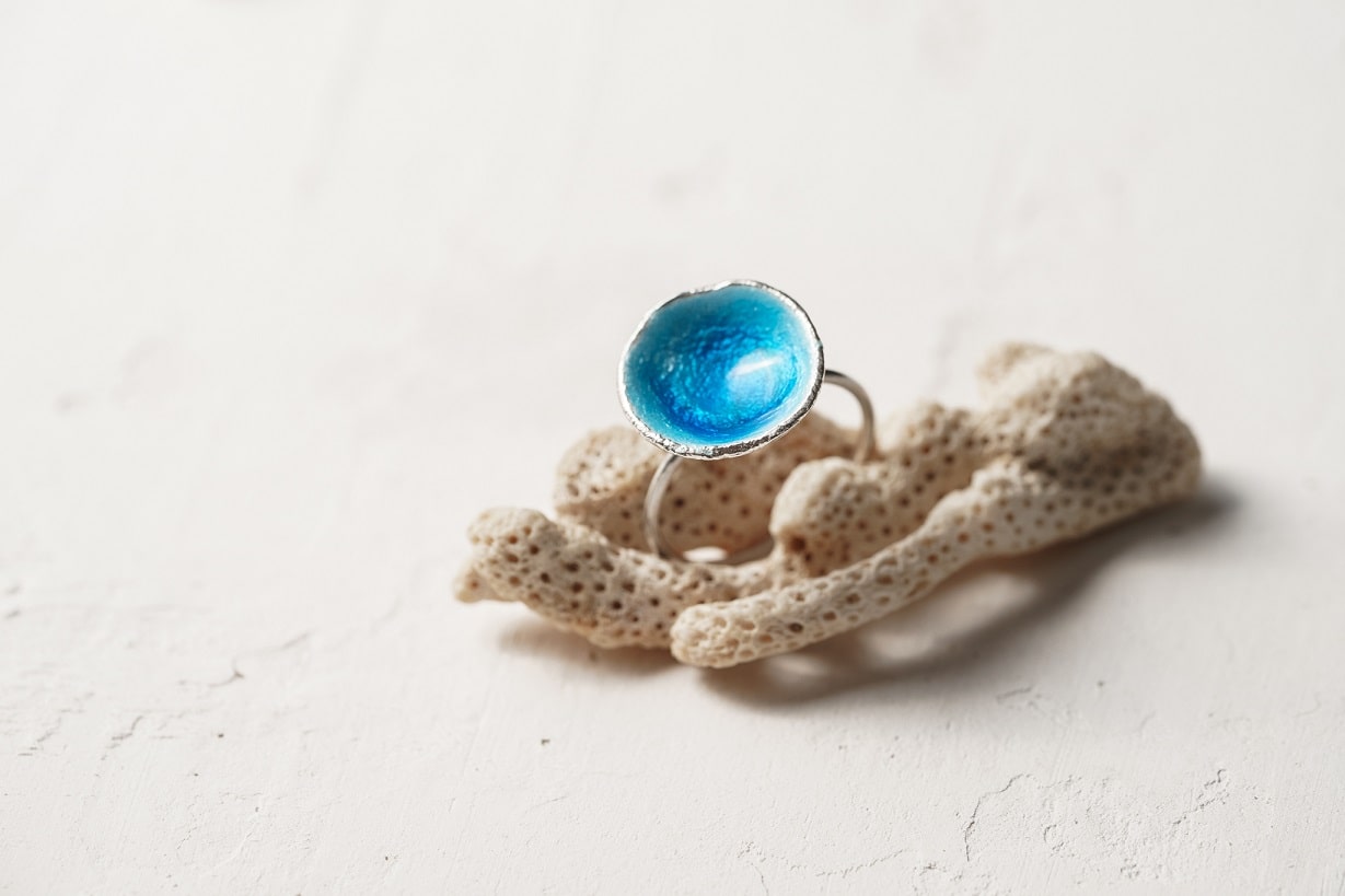 Ring "Sea" blue (16 mm)