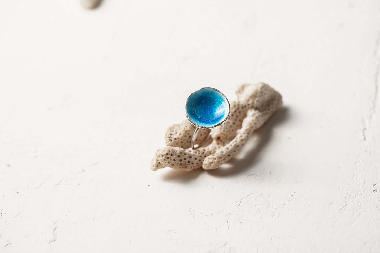 Ring "Sea" blue (16 mm)