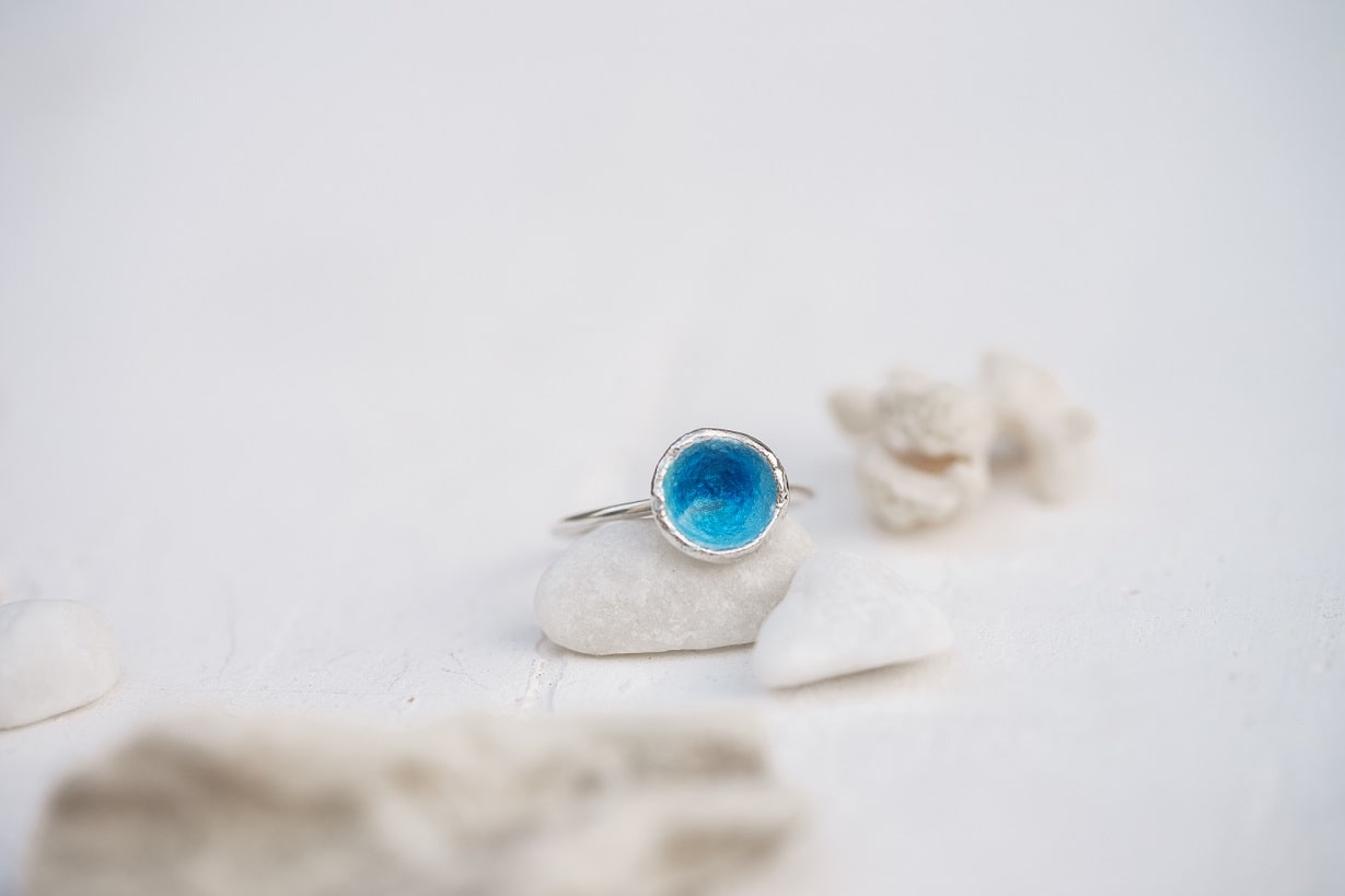 Ring "Sea" blue (9 mm)