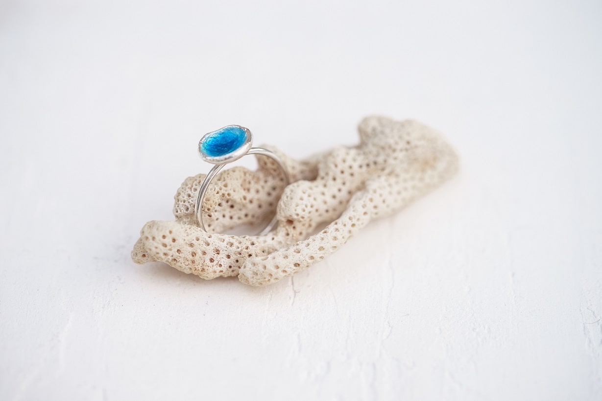 Ring "Sea" blue (9 mm)