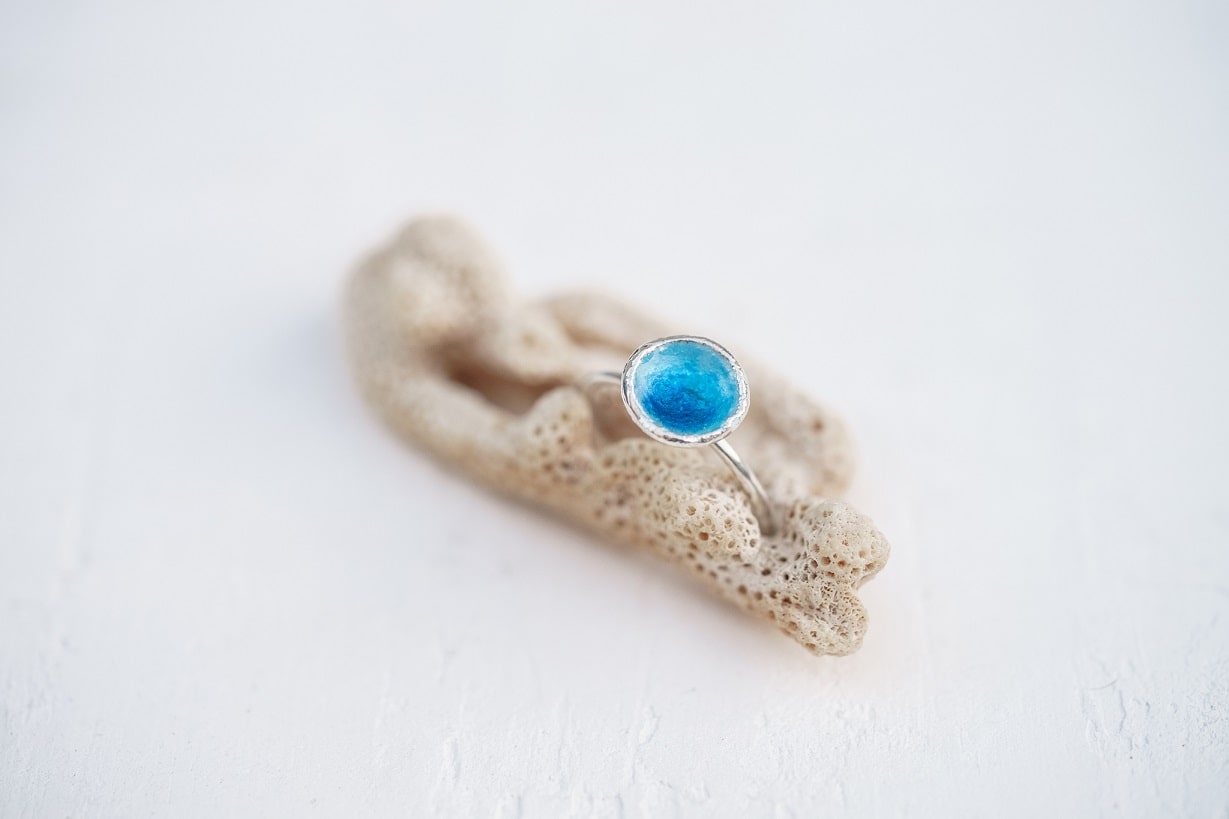 Ring "Sea" blue (9 mm)