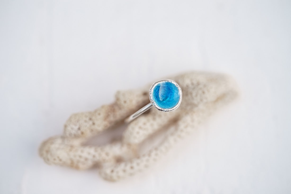 Ring "Sea" blue (9 mm)