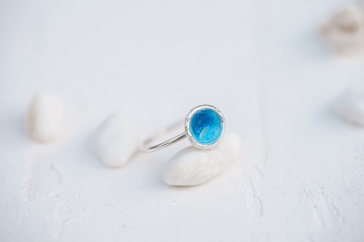 Ring "Sea" blue (9 mm)