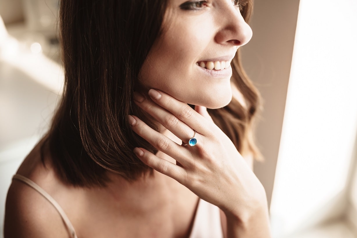 Ring "Sea" blue (9 mm)