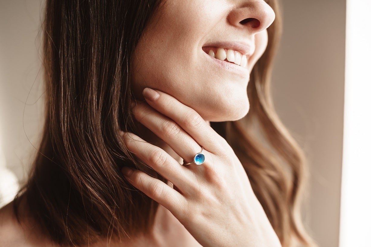 Ring "Sea" blue (9 mm)