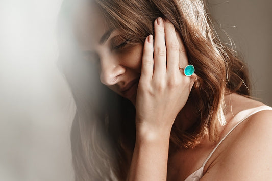 Ring "Sea" emerald (16 mm)