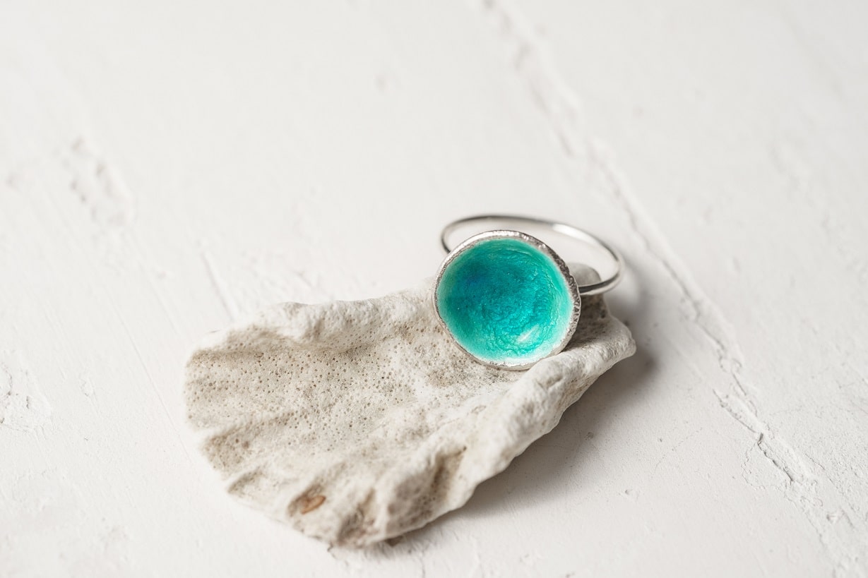 Ring "Sea" emerald (16 mm)
