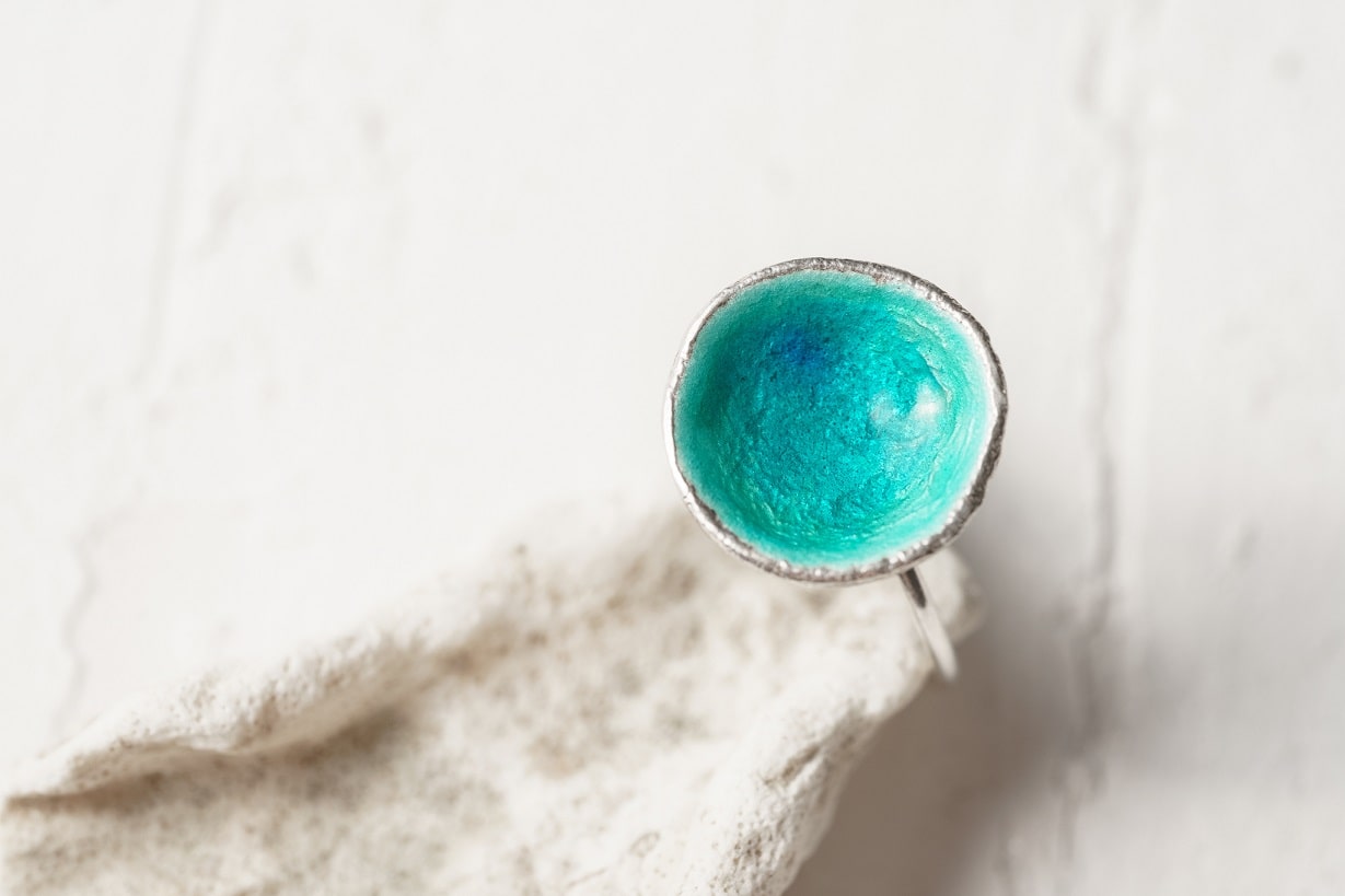 Ring "Sea" emerald (16 mm)