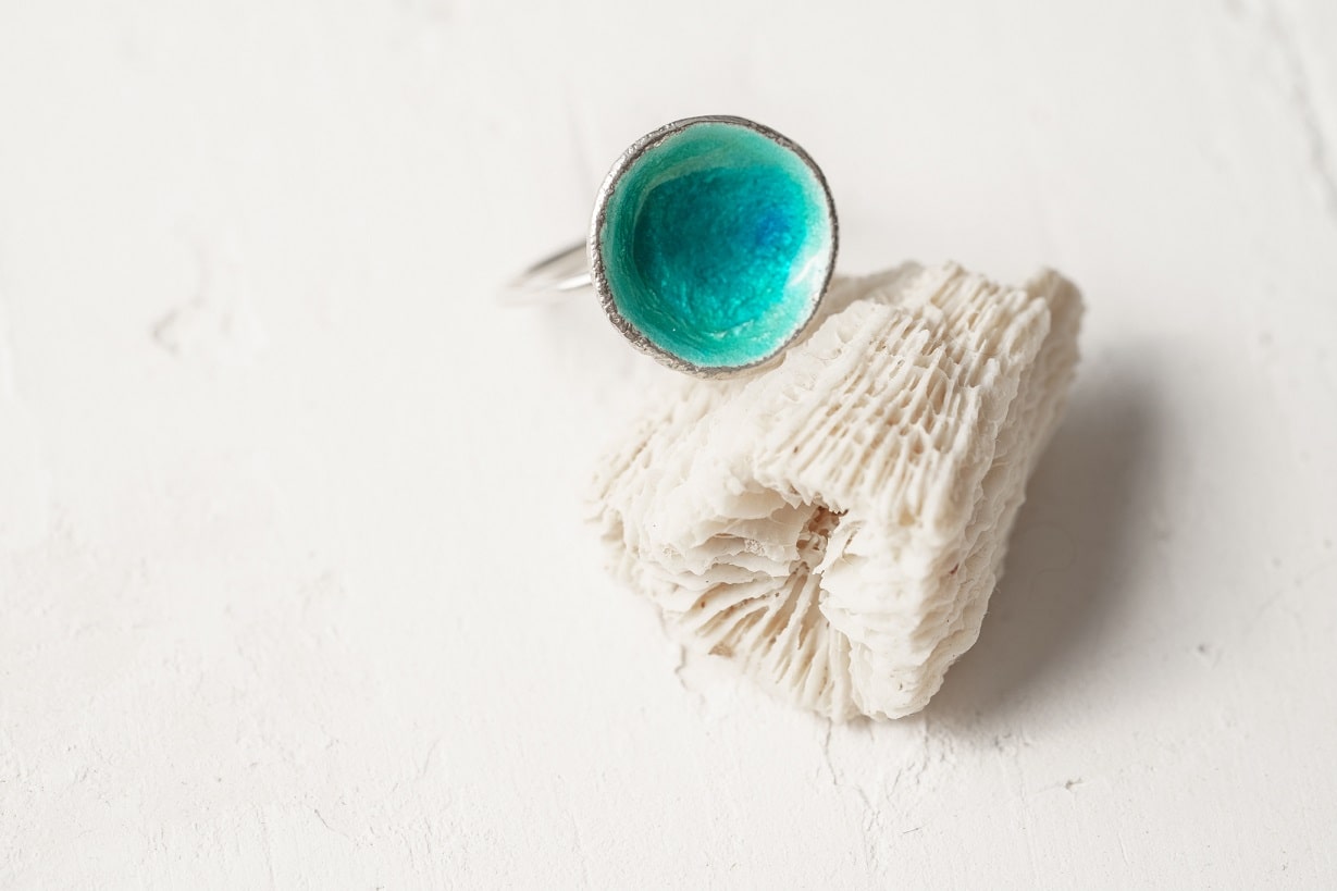 Ring "Sea" emerald (16 mm)