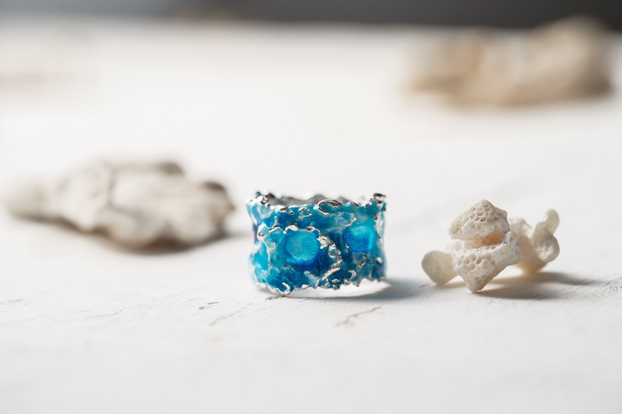 Ring "Storm" blue (13 mm) light