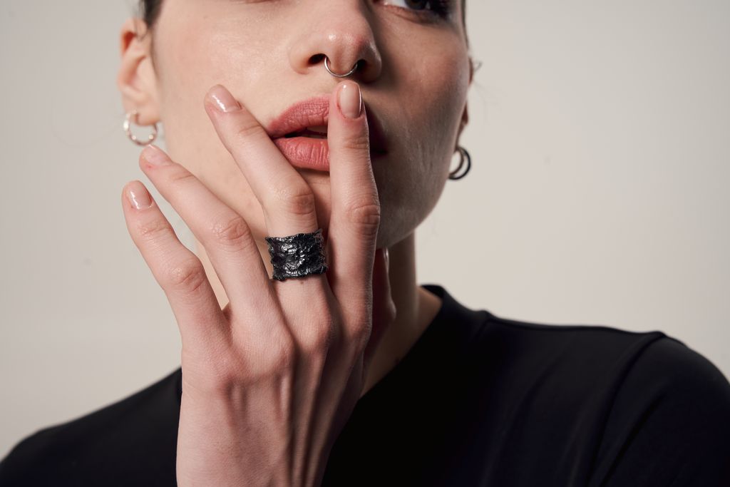 Ring "Reefs" (15 mm) blackened