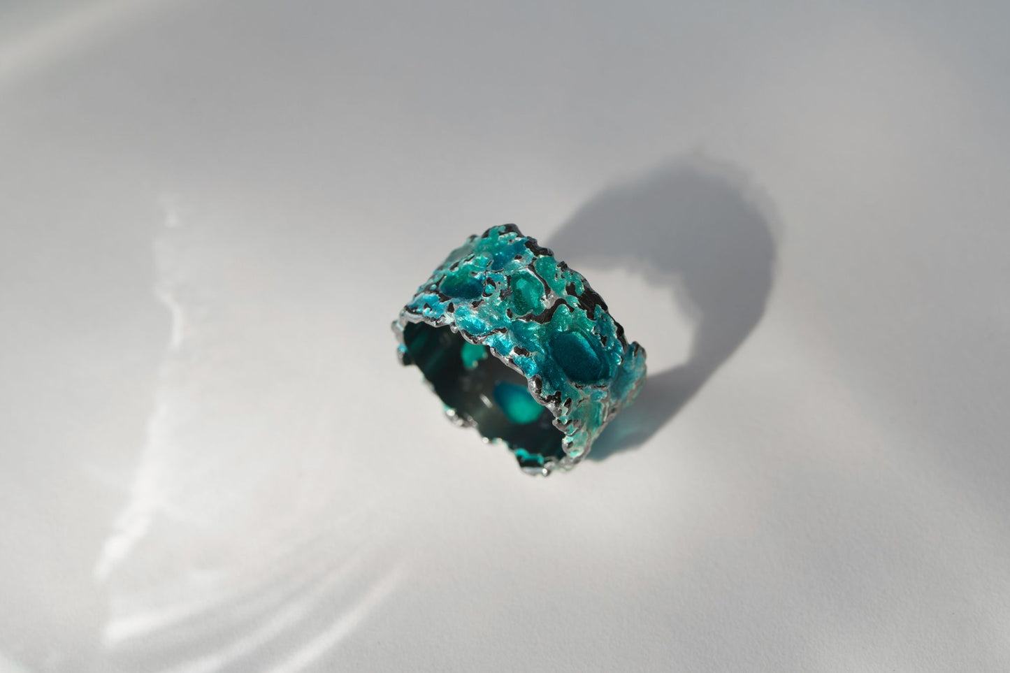 Ring "Storm" emerald (13 mm) blackened