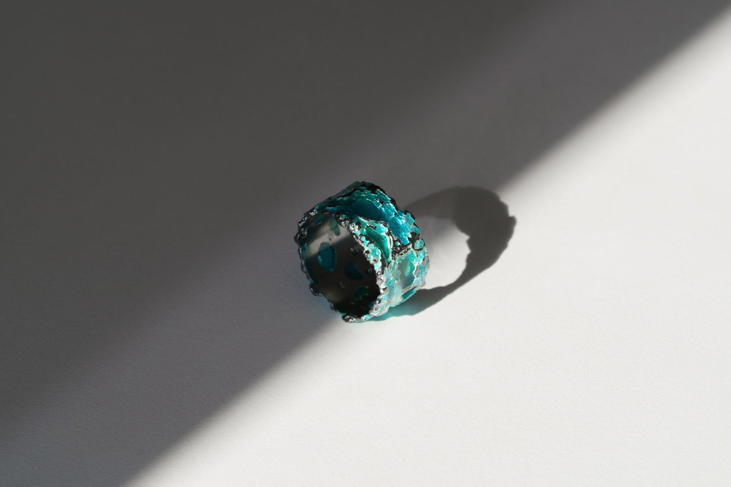 Ring "Storm" emerald (13 mm) blackened