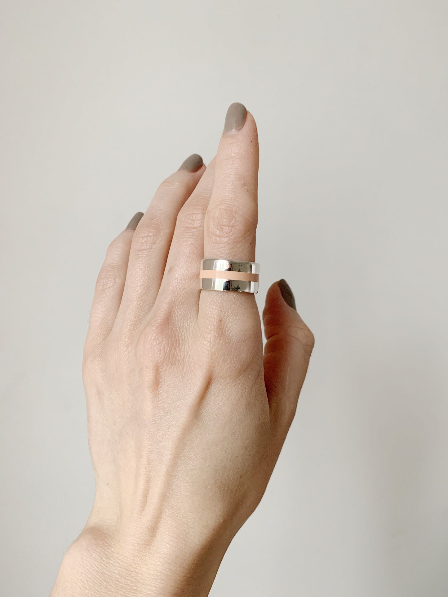 Ring "Stripe" (10 mm) with enamel (different colors to choose from)