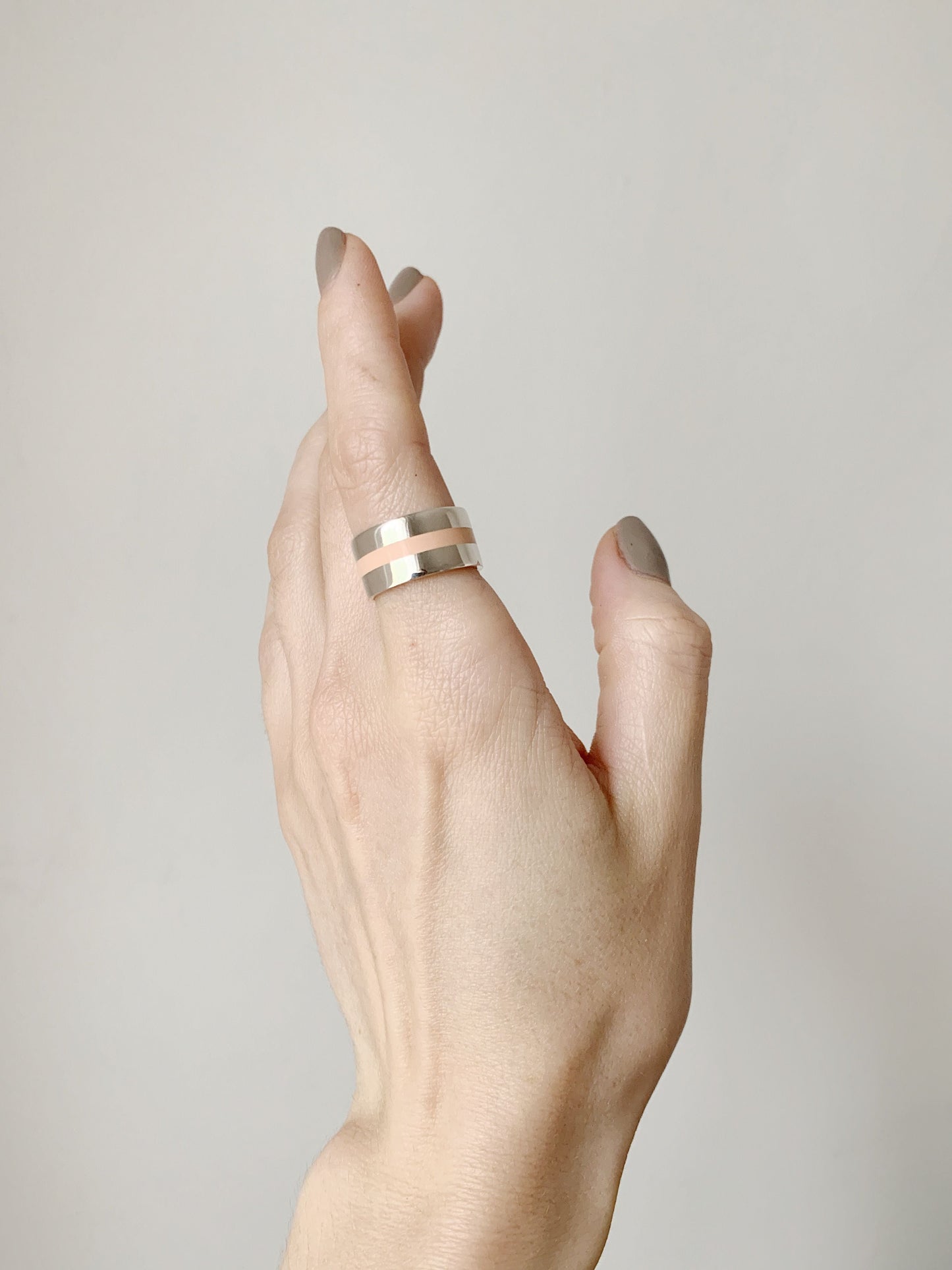 Ring "Stripe" (10 mm) with enamel